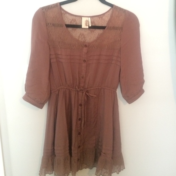 Brown lace dress
