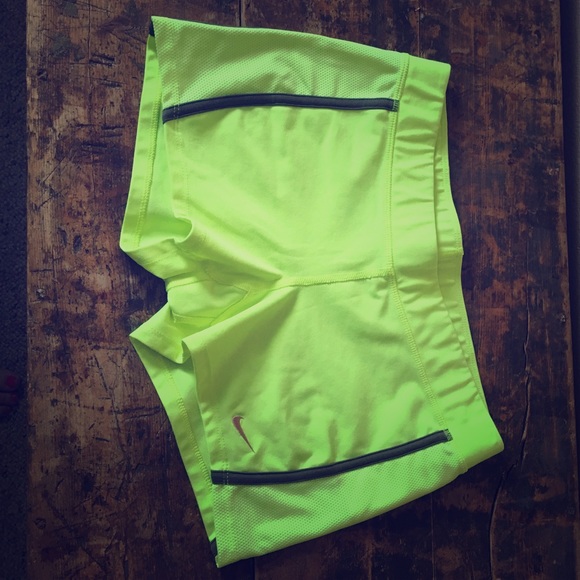 Nike neon yellow spandex