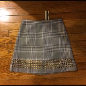 Houndstooth Print Skirt