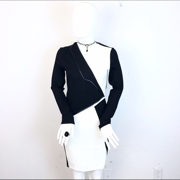 SOLD / [• HP •] AVAILABLE! / Asymmetric B&W Dress - Picture 4 of 4