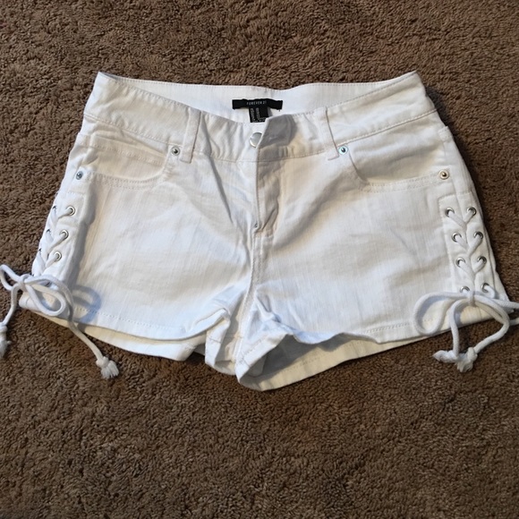 Lasso Lace Denim Shorts