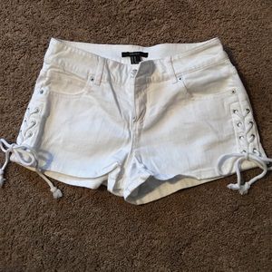 Lasso Lace Denim Shorts