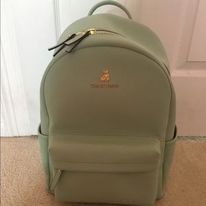 Leather mint green backpack