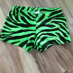Neon green zebra spandex