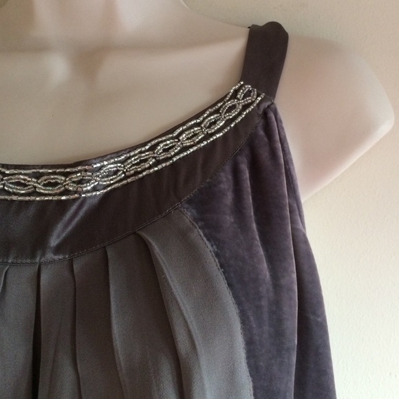 100% Silk Beaded Cami Tank - Picture 2 of 4