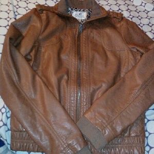 PAPAYA FAUX LEATHER JACKET