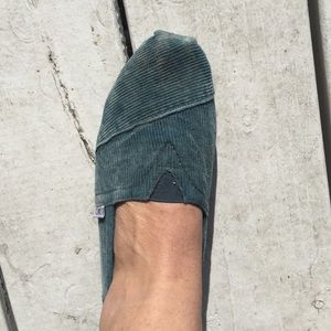Only worn once Blue distressed cord TOMS