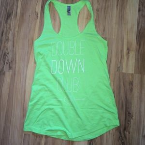 "Double down club" tank top neon green