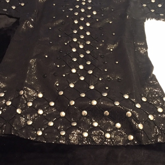 Small Black Sequined Studded T-Dress - Picture 3 of 4