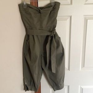 Olive Green Capri Jumpsuit