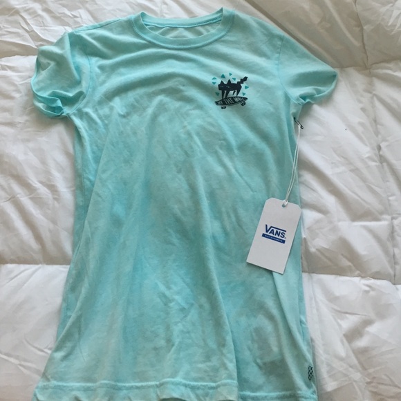 Mint green vans living art Tee