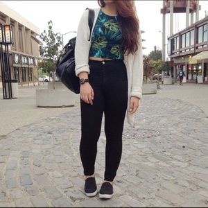 American Apparel Jungle Leaves Crop Top