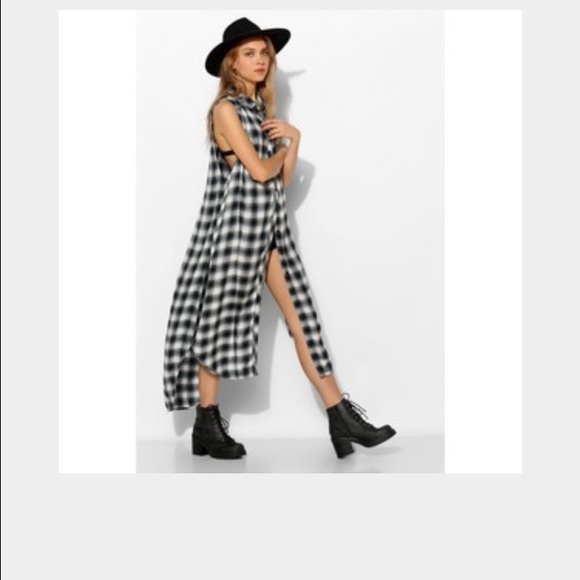 Forever 21 High Slit Tartan Plaid Mini Dress