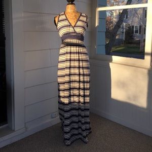 Blue & White Striped Maxi dress