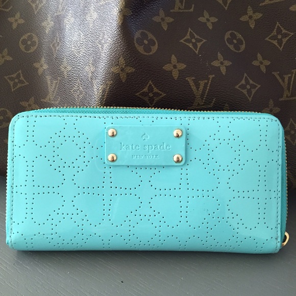 Kate Spade turquoise wallet, large