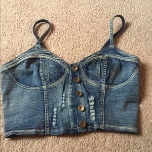Jean half top