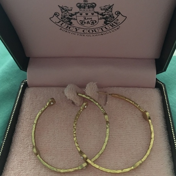 Gold hoop juicy couture earrings