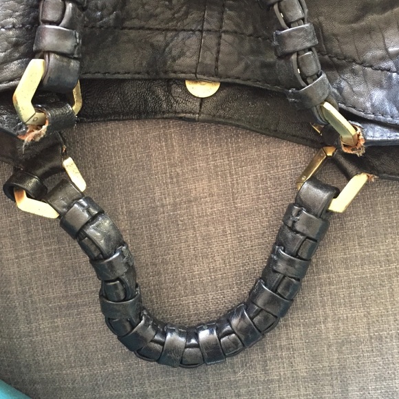 Black leather cool Moto bag - Picture 4 of 4