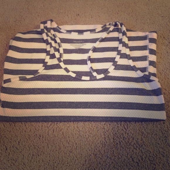 Grey and white workout tank