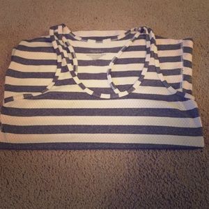 Grey and white workout tank