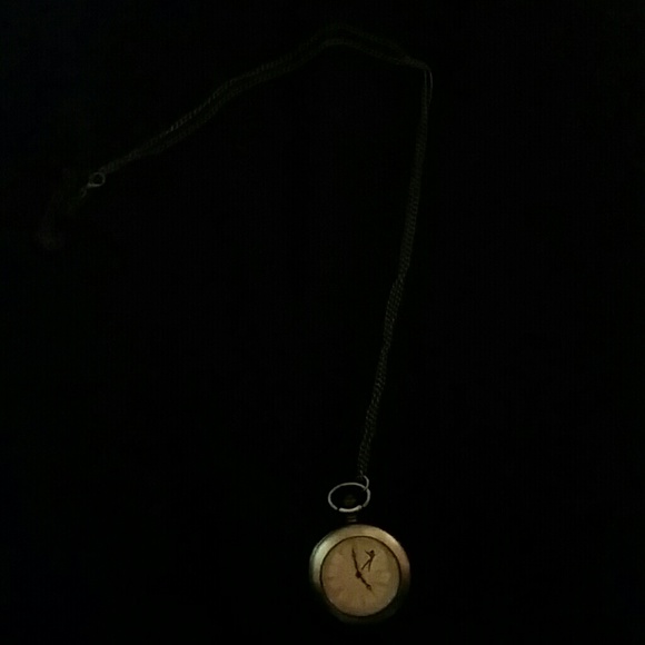 Peter pan pocket watch necklace