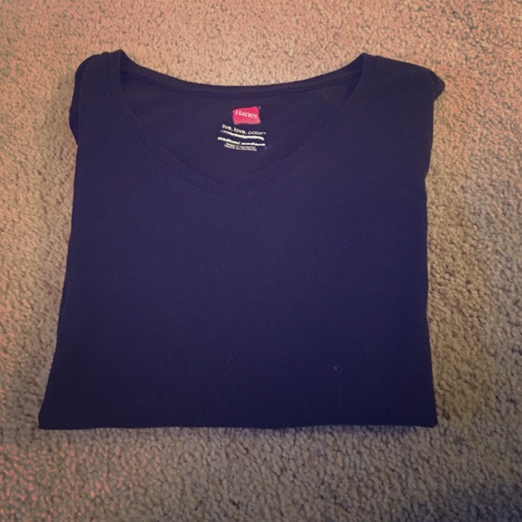 Plain Black V Neck