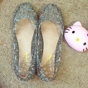 👑jelly glitter flat shoes👑