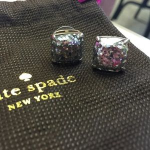 Kate spade square stud glitter earring