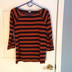 J Crew Striped Boatneck Top