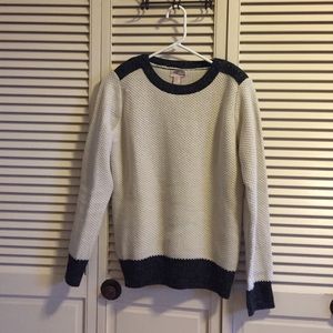 Grey Trimmed Sweater w/ button detail