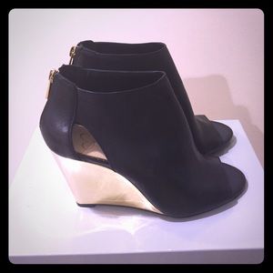 Jessica Simpson Peep Toe Wedge Bootie -Leather