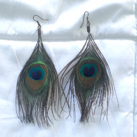 Express Jewelry - Express Peacock Feather Earrings