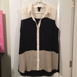 Black/Tan/Cream Ann Taylor tank