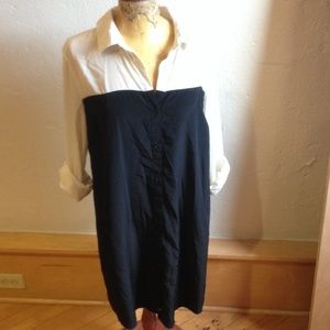 Beige and black dress