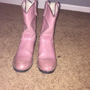 Pink short cowgirl boots