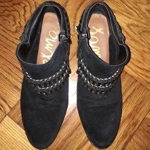 Sam Edelman Black Suede Booties Sz 9
