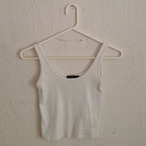 brandy white cropped top