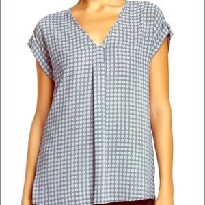 {pleione} Pleated V-Neck Blouse