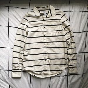 Burton cream and black striped button up