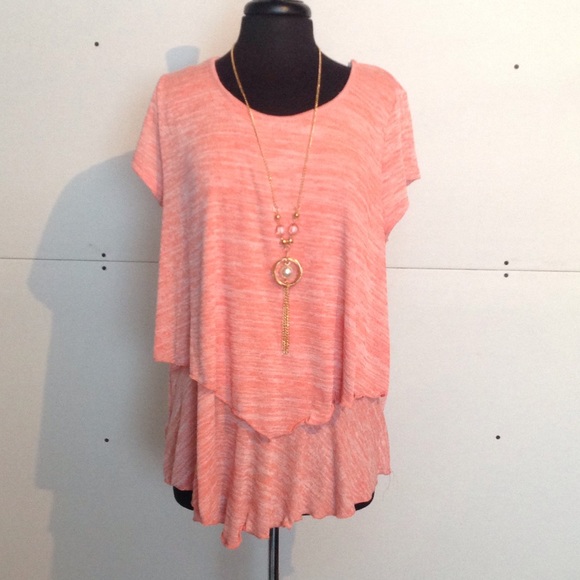 Women's coral plus size top