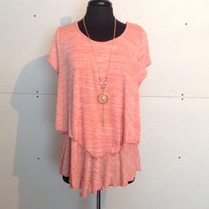 Women's coral plus size top