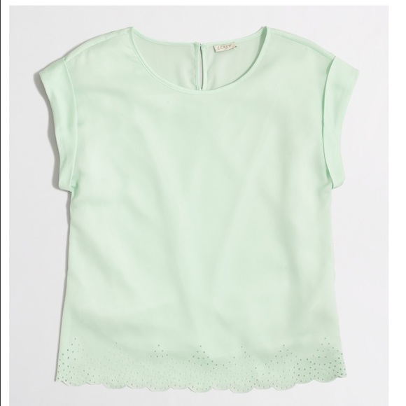 {j crew} Scalloped Hem Top