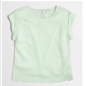 {j crew} Scalloped Hem Top