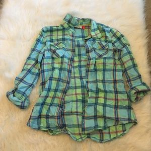 Multicolored button up shirt
