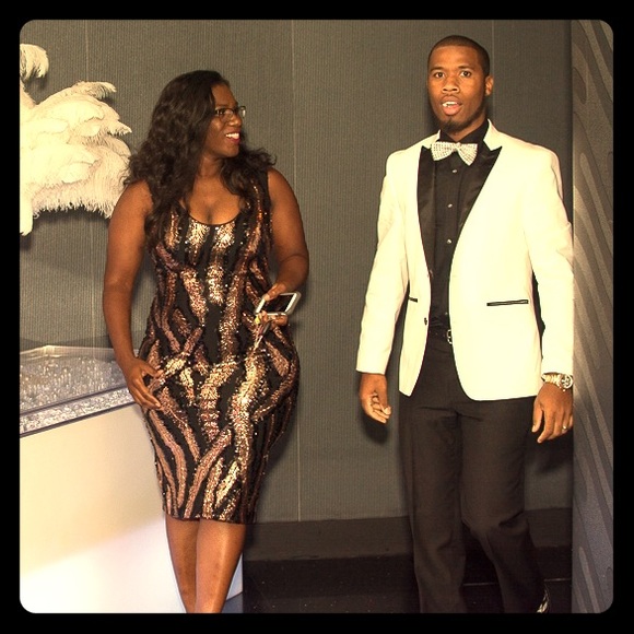 Gorgeous sequined black and gold dress