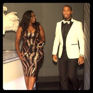 Gorgeous sequined black and gold dress