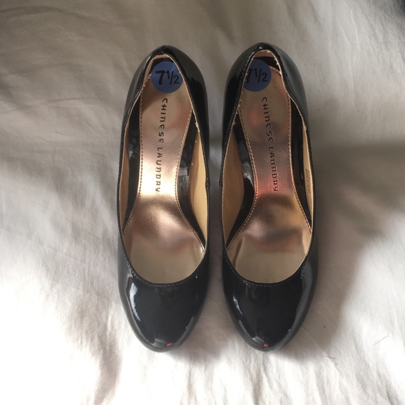 Chinese laundry patent leather pumps