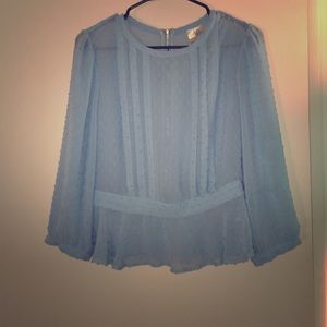 Light Blue Peplum Blouse