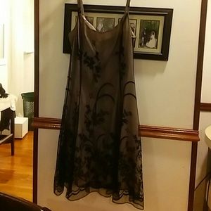 Black Sheer Dress with Nude lining and details