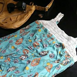 Fun leaves & flowers crocheted tank